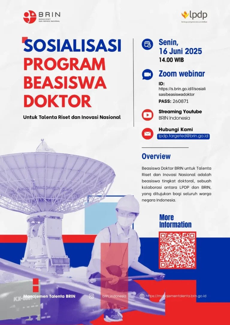 SOSIALISASI PROGRAM BEASISWA DOKTOR BRIN - LPDP