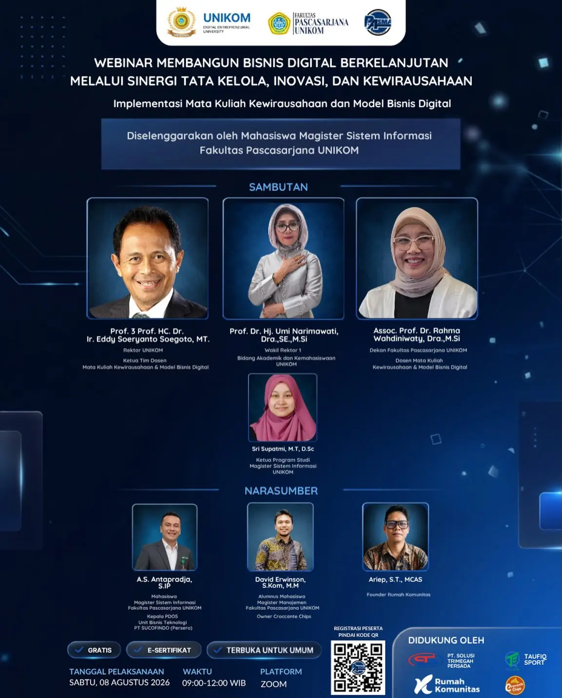 WEBINAR MEMBANGUN BISNIS DIGITAL BERKELANJUTAN MELALUI SINERGI TATA KELOLA, INOVASI DAN KEWIRAUSAHAAN